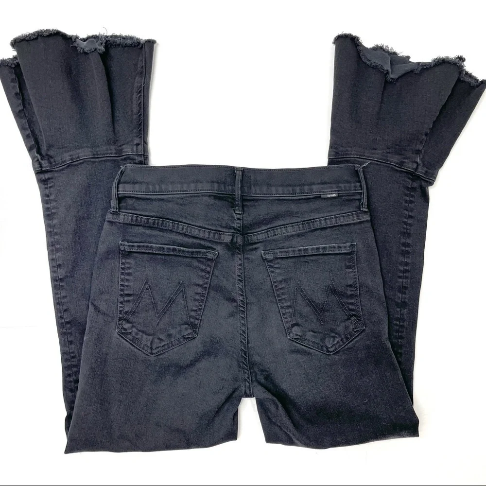Mother The Cha Cha Fray Black Denim ‘Not Guilty’ Wash